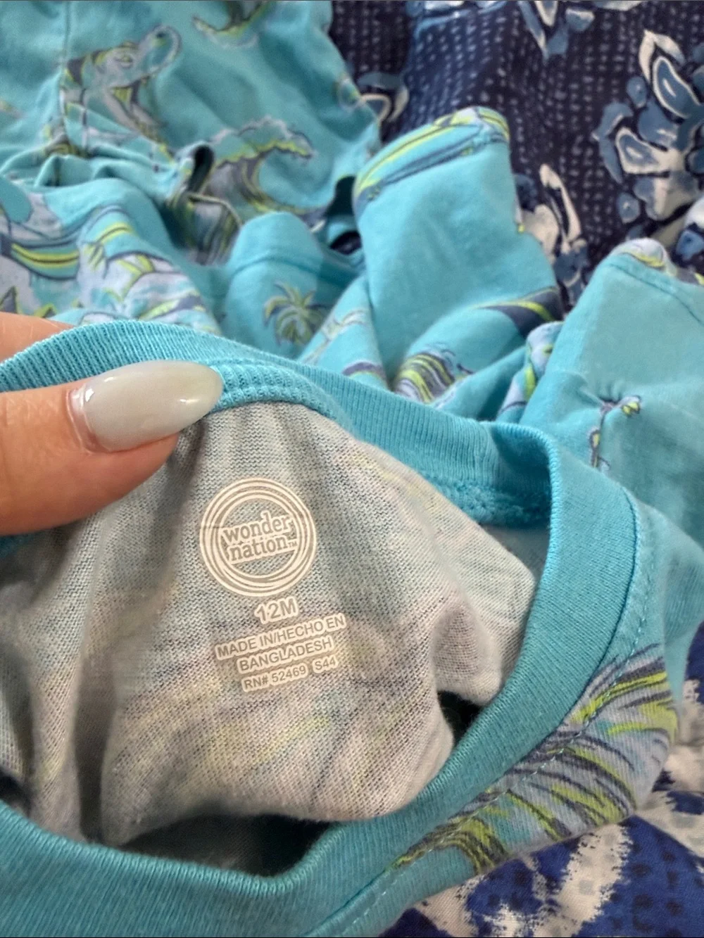 Toddler Blue Dinosaur Shorts & Tee Set
